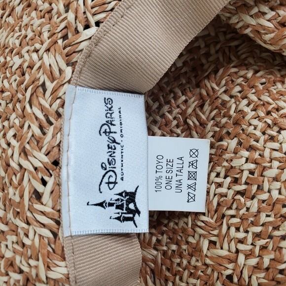 Disney Parks Straw Hat Mickey Charms Wide Brim Floppy summer Hat - Picture 9 of 9